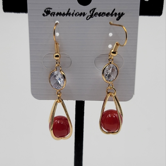 Fashion dangling simple rhinestone earrings - Picture 1 of 5